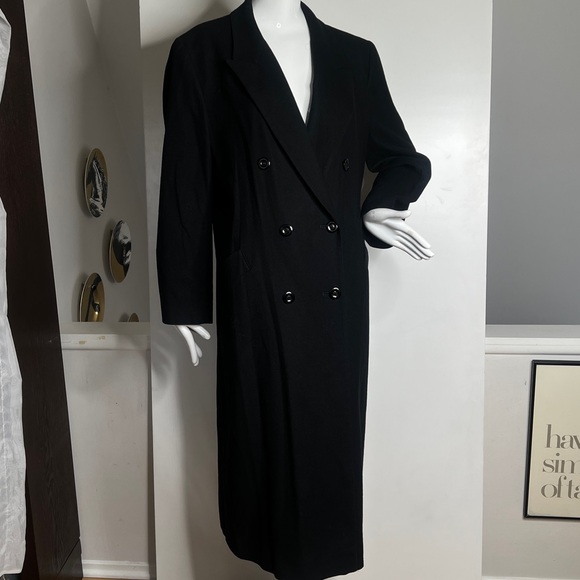 Pendleton Jackets & Blazers - Pendleton Sz 12 Black 100% Virgin Wool Long Double Breasted Coat Made in USA